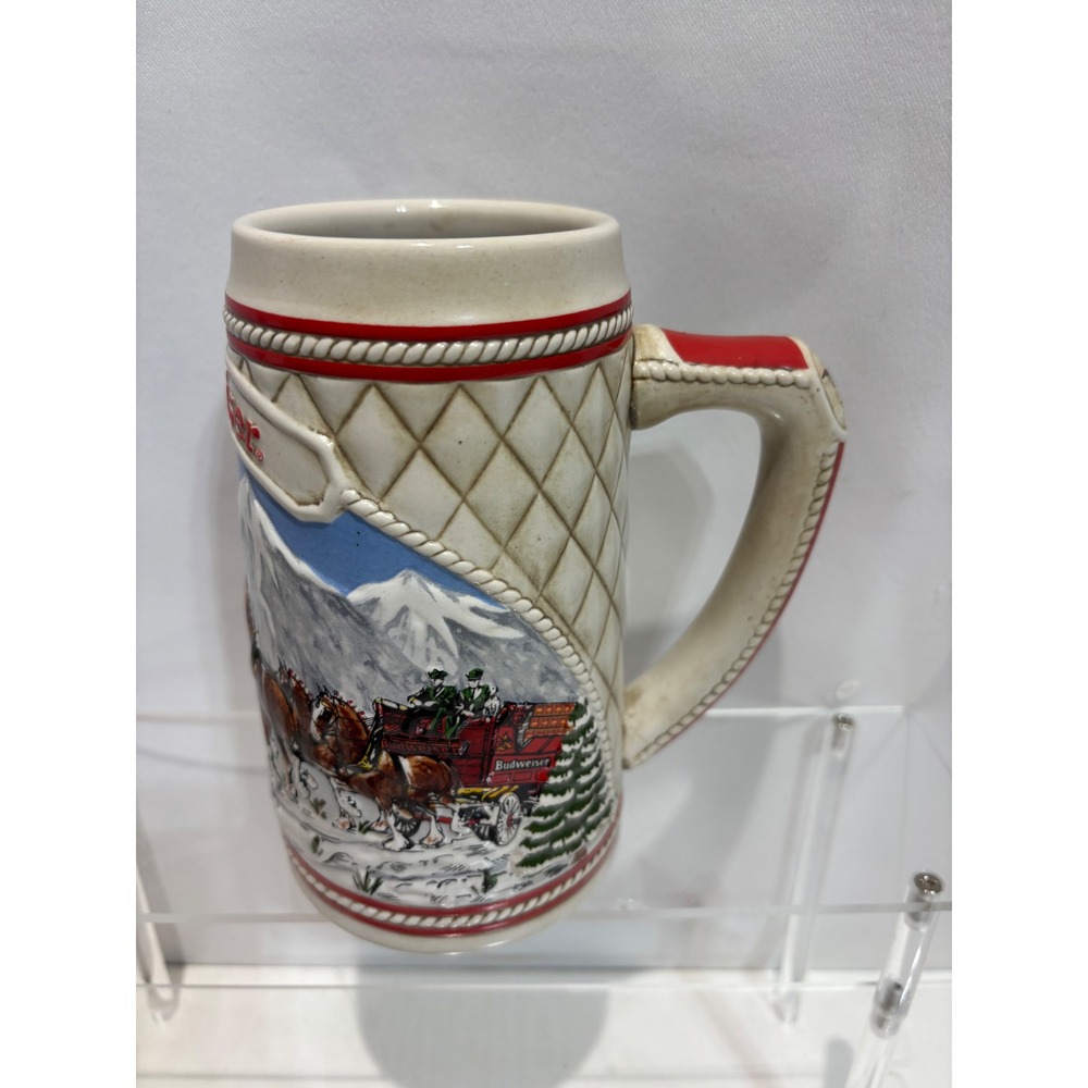 VTG Budweiser Holiday Stein 1985 Limited Edition Clydesdales Mug Multi-Color - Picture 3 of 11
